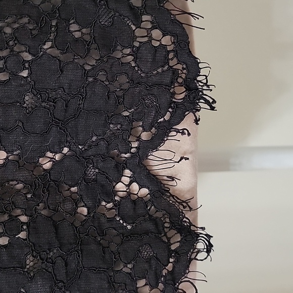 Rafaella Size L Black Lace Overshirt.  Pointed Hem with Frayed Edges. - Picture 5 of 10